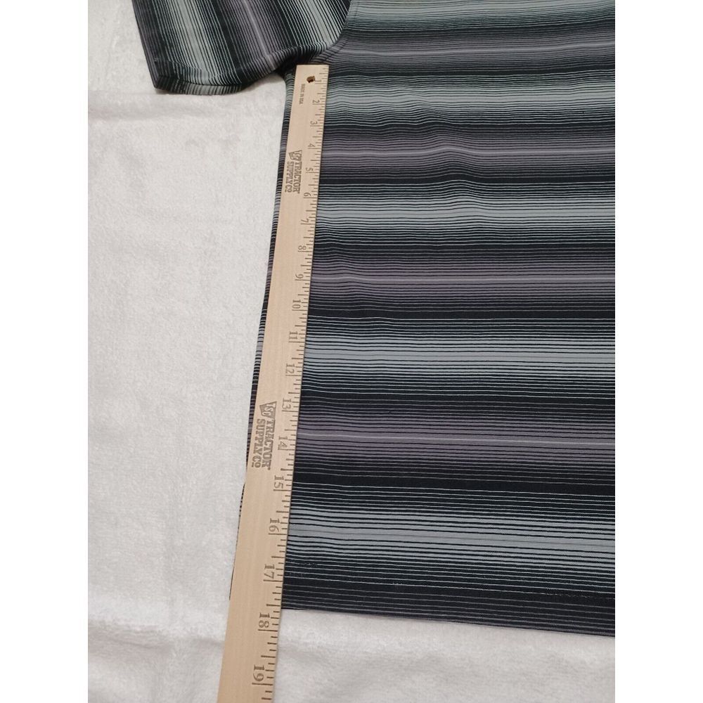 Ben Hogan Mens XL‎ Golf Polo Shirt Black Grey Striped Short Sleeve Performance - Picture 4 of 6